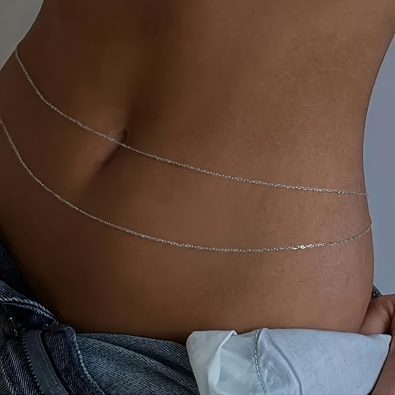 1Double-Layer Gold Metal Waist - Body Jewelry Outfit recension och pris