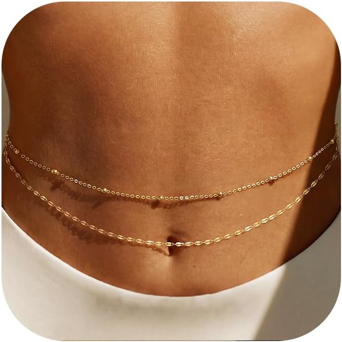 14K Gold Plated Waist Chain Wo - Body Jewelry Ends recension och pris
