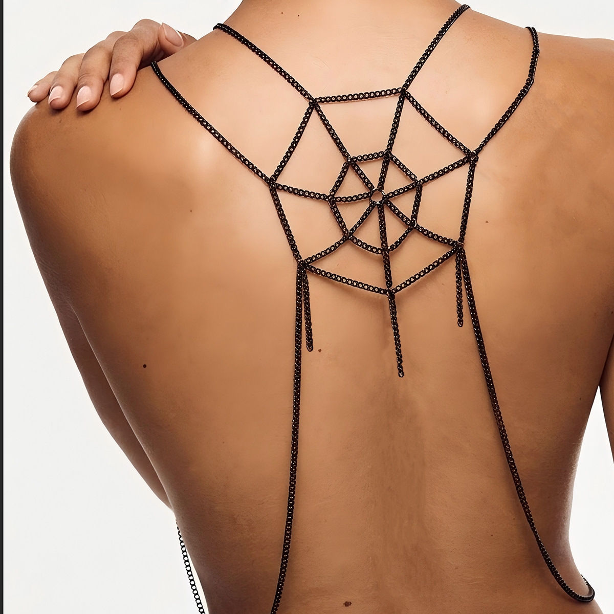 Gothic Black Chain Body Neckla - Body Jewelry Harness recension och pris
